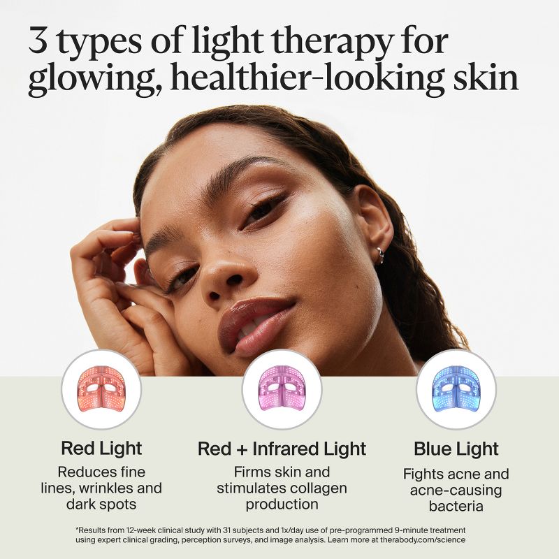 Therabody TheraFace Mask Glo LED Skincare Mask with Massage